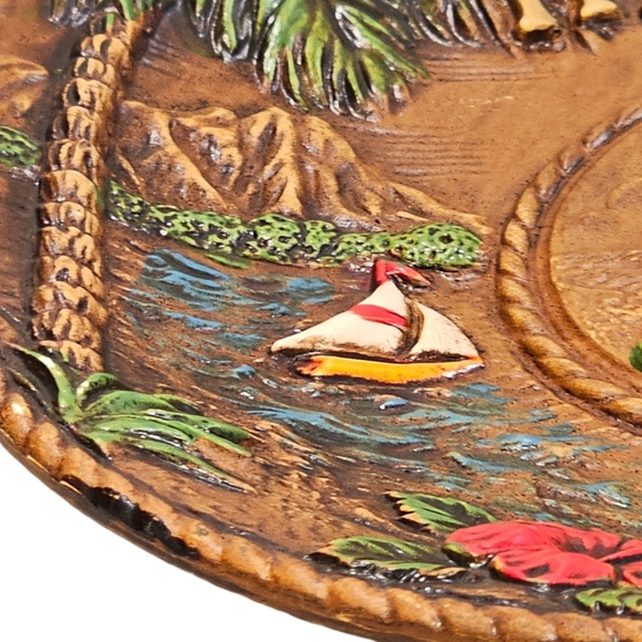 Vintage "Aloha from Hawaii" Decorative 8.5in Wall Plaque - Picture 3 of 6